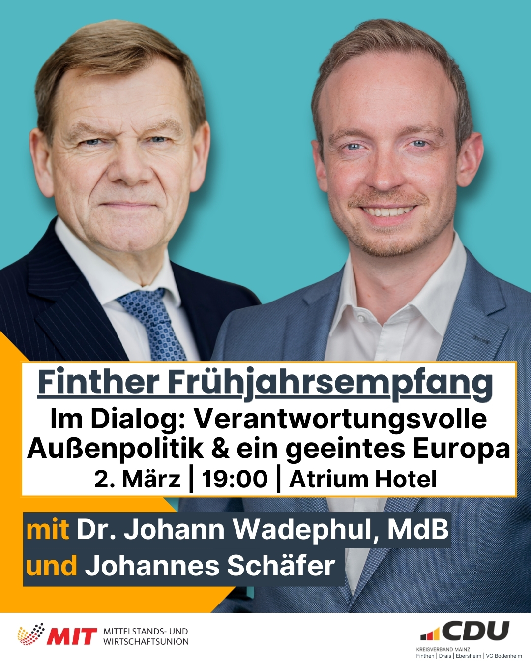 Anmeldung zum Finther Fr�hjahrsempfang von CDU und MIT